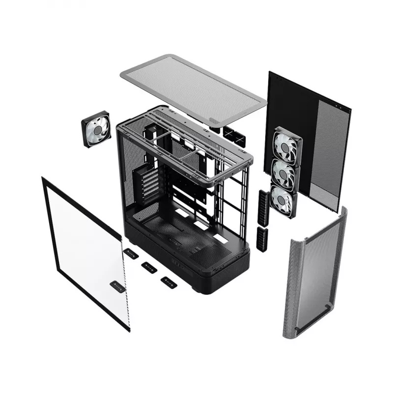 MODECOM Volcano AQ300 ARGB -miditornikotelo musta