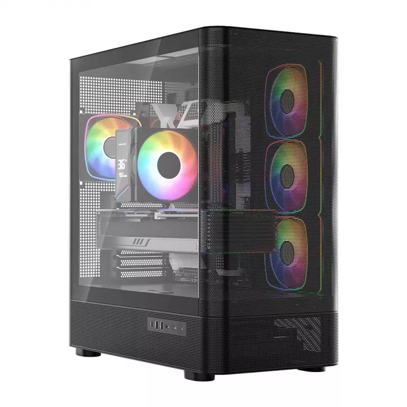MODECOM Volcano AQ300 ARGB -miditornikotelo musta