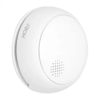 MOES SSD01 ZigBee älykäs valosähköinen savuhälytin 85dB sireenillä, Tuya-sovellusilmoitukset, CR123A paristokäyttöinen, valkoinen