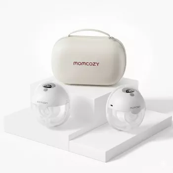Momcozy M5 älykäs puettava rintapumppu – kupurintapumppu | sovellusohjaus, langaton, kaksinkertainen, harmaa