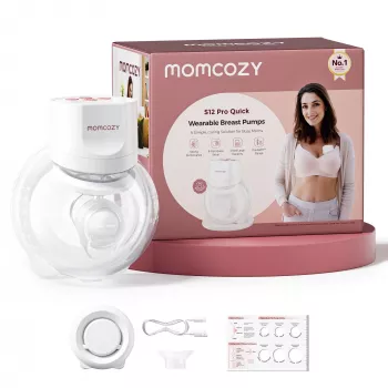 MOMCOZY S12 PRO+ kannettava rintapumppu valkoinen yksittäispakkaus