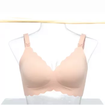 Momcozy YN46 saumaton tukirintaliivit kukkakuviolla imetysliivit push-up beige koko M