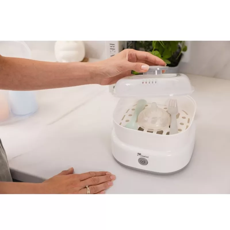 Momini tuttipullojen sterilointilaite QuickSteam