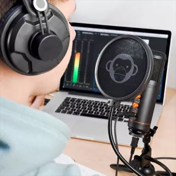 Monkey Banana MICO BK USB-kondensaattorimikrofoni studioon ja podcastingiin
