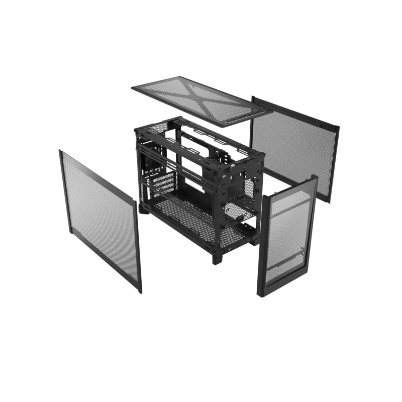 Montech TEN (B) Mini-Tower-PC-kotelo, karkaistu lasi, musta, Micro-ATX/Mini-ITX