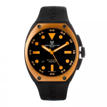 Montres de Luxe miesten automaattikello 09SA-BK-1002 48 mm musta kellotaulu nahkaranneke