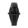 MONTRES DE LUXE unisex-kello 09BK-3003 40 mm kvartsi analogi ruostumaton teräs nahka musta
