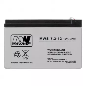 MPL Power Elektro MWS 7.2-12 UPS-akku lyijy-happo VRLA AGM 7.2Ah 12V