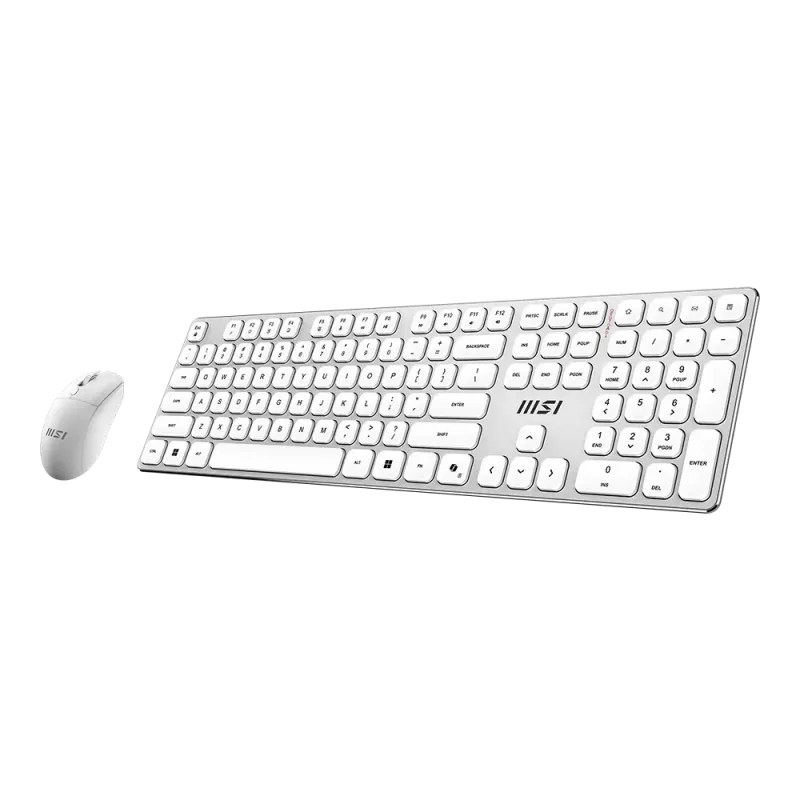MSI Forge K210 Wireless Combo White US - näppäimistö- ja hiiriset