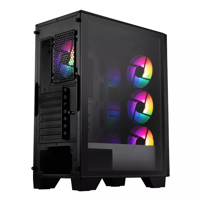 MSI MAG FORGE 130A Airflow ATX Mid-Tower -pelikotelo - musta, temperlas, 4x ARGB-tuuletin