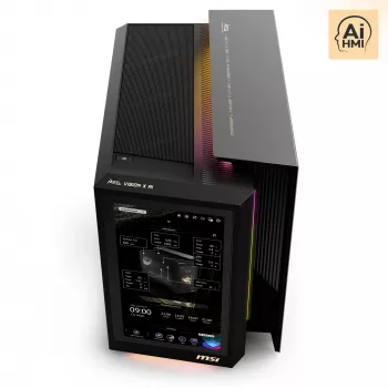 MSI MEG Vision X AI 2NVV9-285AT pöytätietokone (musta/läpinäkyvä, Windows 11 Home)