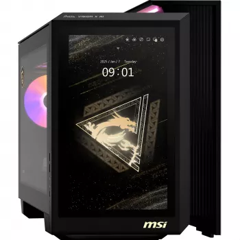 MSI MEG Vision X AI 2NVV9-285AT pöytätietokone (musta/läpinäkyvä, Windows 11 Home)