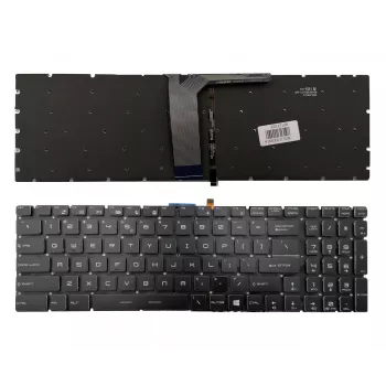 MSI MS-16JB kannettavan varaosakirjoitusnäppäimistö - US Englanti QWERTY, taustavalaistu, musta