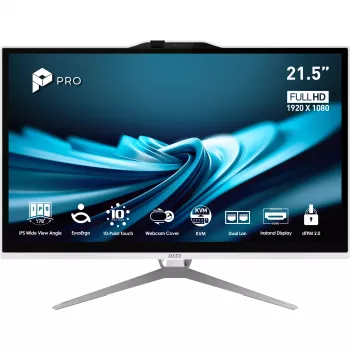 MSI Pro AP222T 14MA-606XEU All-in-One-PC, Intel Core i3-14100, 21,5 tuuman Full HD, 8GB DDR4, 512GB SSD, ilman käyttöjärjestelmää