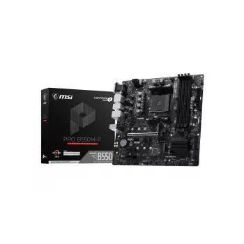 MSI PRO B550M-P emolevy, AMD AM4, B550, Micro-ATX, 4x DDR4, 128GB Max, Dual M.2, Gigabit LAN