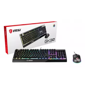 MSI Vigor GK30 Combo RGB pelinäppäimistö- ja hiirisarja, musta