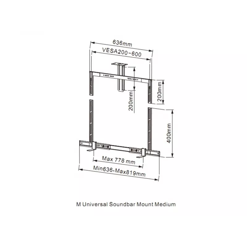 Multibrackets M Universal soundbar-teline ja kamerateline Medium
