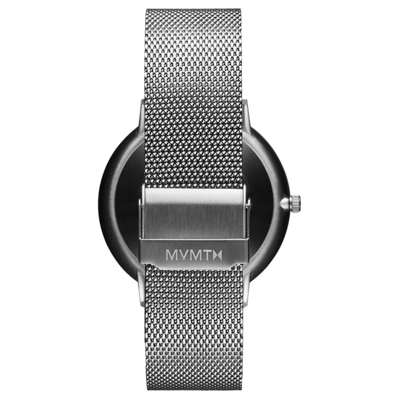 MVMT miesten automaattinen kello 28000089-D 42mm ruostumaton teräskotelo musta nahkaranneke