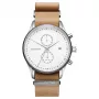 MVMT naisten kello D-MV01-WT (42mm) – valkoinen kellotaulu, valkoinen nahkaranneke