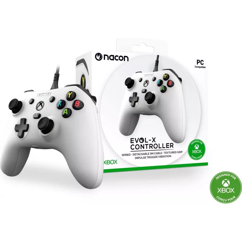 NACON EVOL-X johdollinen ohjain Xbox Series X|S, Xbox One, PC - valkoinen