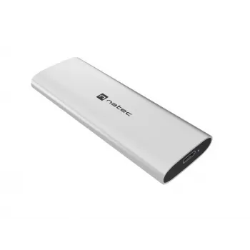 NATEC ulkoinen SSD-kotelo RHINO M.2 NVMe USB-C 3.2 Gen 2 Arctic Silver