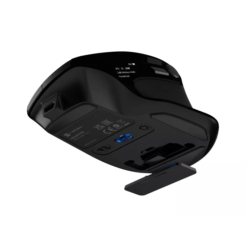 Natec Jaguar Pro langaton pelihiiri, 2,4 GHz + Bluetooth, 4000 DPI, musta