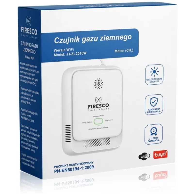maakaasuanturi Firesco JT-ZL2010W WiFi Tuya Smart Life