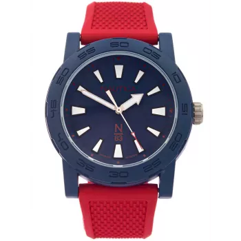 Nautica Atlantic miesten kvartsi analoginen kello NAPATF204 sininen kellotaulu sininen silikoniranneke 42,5 mm