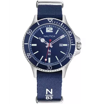 Nautica miesten NAPABS904 analoginen kvartsikello 43 mm sininen silikoniranneke