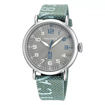 Nautica miesten NAPLSF019 analoginen kvartsi ruostumaton teräs -kello 40mm sininen kellotaulu
