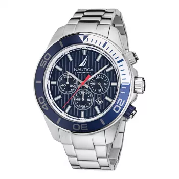 Nautica miesten NAPNOF303 analoginen kvartsikello 48 mm musta silikoni