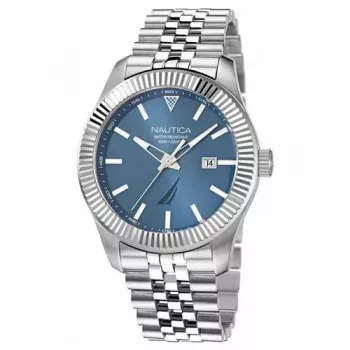 Nautica miesten NAPPBS248 analoginen kvartsikello 43 mm musta kellotaulu silikoniranneke