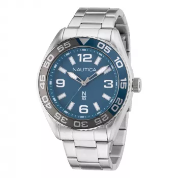 Nautica miesten kvartsi analoginen kello NAPFWS307 44mm sininen kellotaulu sininen silikoniranneke