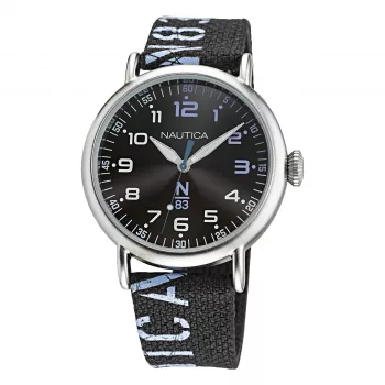 Nautica miesten kvartsi analoginen kello NAPLSF015 sininen kellotaulu sininen silikoniranneke 40 mm