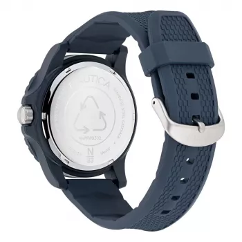 Nautica miesten kvartsi-kronografikello NAPFWS302 45 mm sininen kellotaulu silikoniranneke