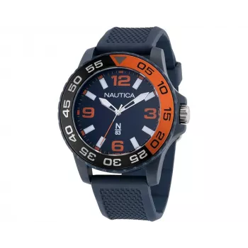 Nautica miesten kvartsi-kronografikello NAPFWS302 45 mm sininen kellotaulu silikoniranneke
