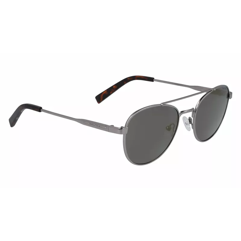 Nautica N4641SP-030 miesten kulmikkaat aurinkolasit, mattamusta kehys, harmaat linssit, 53 mm