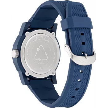 Nautica NAPATS301 miesten analoginen kvartsikello 42,5mm sininen kellotaulu silikoniranneke