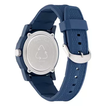 Nautica NAPATS305 miesten kvartsi analoginen kello sininen kellotaulu silikoniranneke 42,5 mm