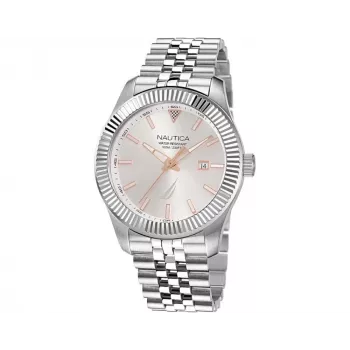Nautica Pacific Beach miesten kvartsikello NAPPBS250 sininen kellotaulu sininen silikoniranneke 43 mm