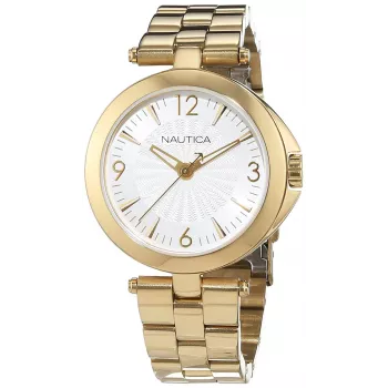 Nautica naisten kello NAD14001L 35mm valkoinen nahka