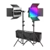 NEEWER 2×660 PRO II RGB LED -videovalo-sarja ja 2×200cm valoteline