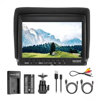NEEWER F100 kenttänäyttö + USB-laturi + akkusarja