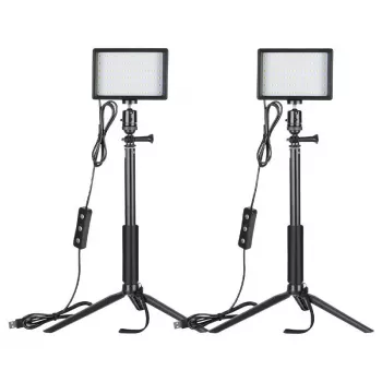 NEEWER ZC-10S kahden lampun LED-videovalo-sarja suodattimilla ja jalustoilla