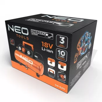 NEO TOOLS 04-620 öljyvoideltu ilmakompressori 24L 1,5kW 8bar 200L/min