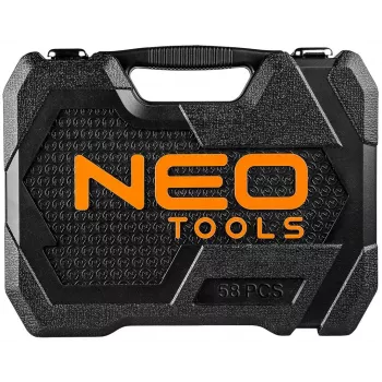 NEO Tools 10-042 1/4 tuuman vääntö 46-osainen hylsyavainsarja bitsillä ja tarvikkeilla
