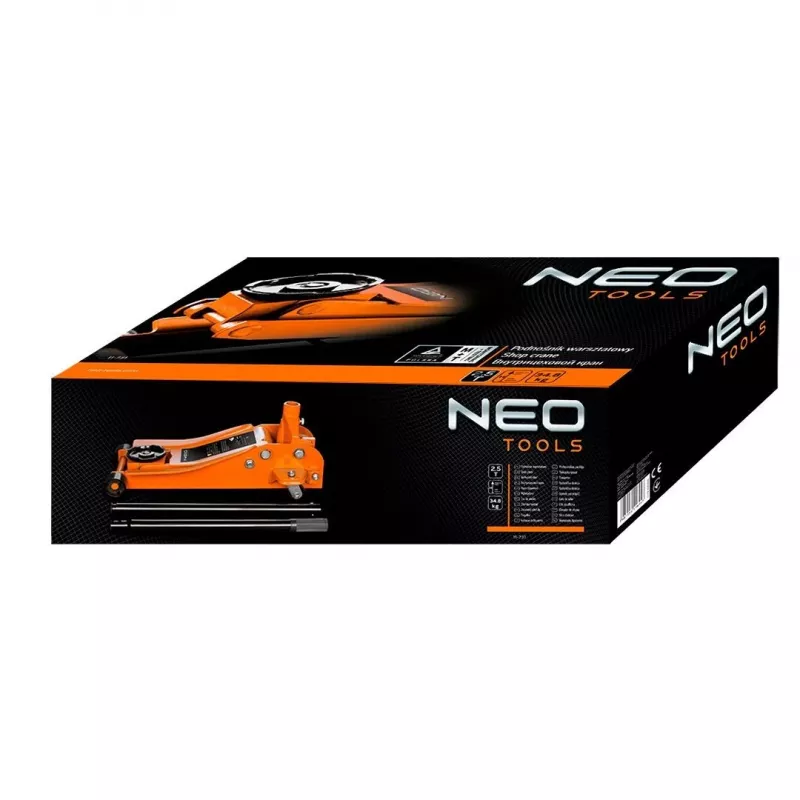 NEO TOOLS 11-731 matalaprofiilinen hydraulinen tunkki 2,5 tonnia