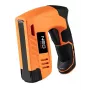 NEO Tools 16-050 manuaalinen nitoja verhoilu-, eristys- ja koristelutöihin, säädettävä voima, J-tyypin niitit 6-14 mm, musta/oranssi