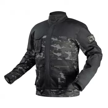 NEO Tools 81-212-XXL työtakki, XXL, harmaa/vihreä, 100 % puuvilla, 7 taskua, EN ISO 13688