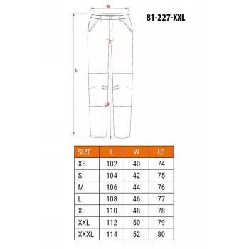 NEO Tools 81-227-XXL suojatyöhousut, 9 taskua ja polvisuojataskut, harmaa/vihreä, XXL